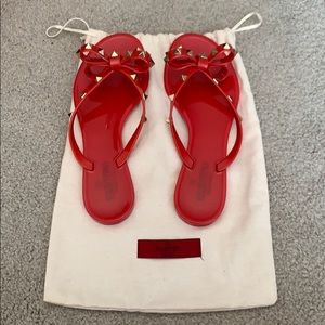 Valentino Rockstud Flat Thong Sandals